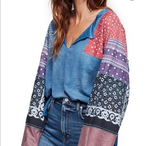 Free people Shibuya tunic denim looking top NWOT